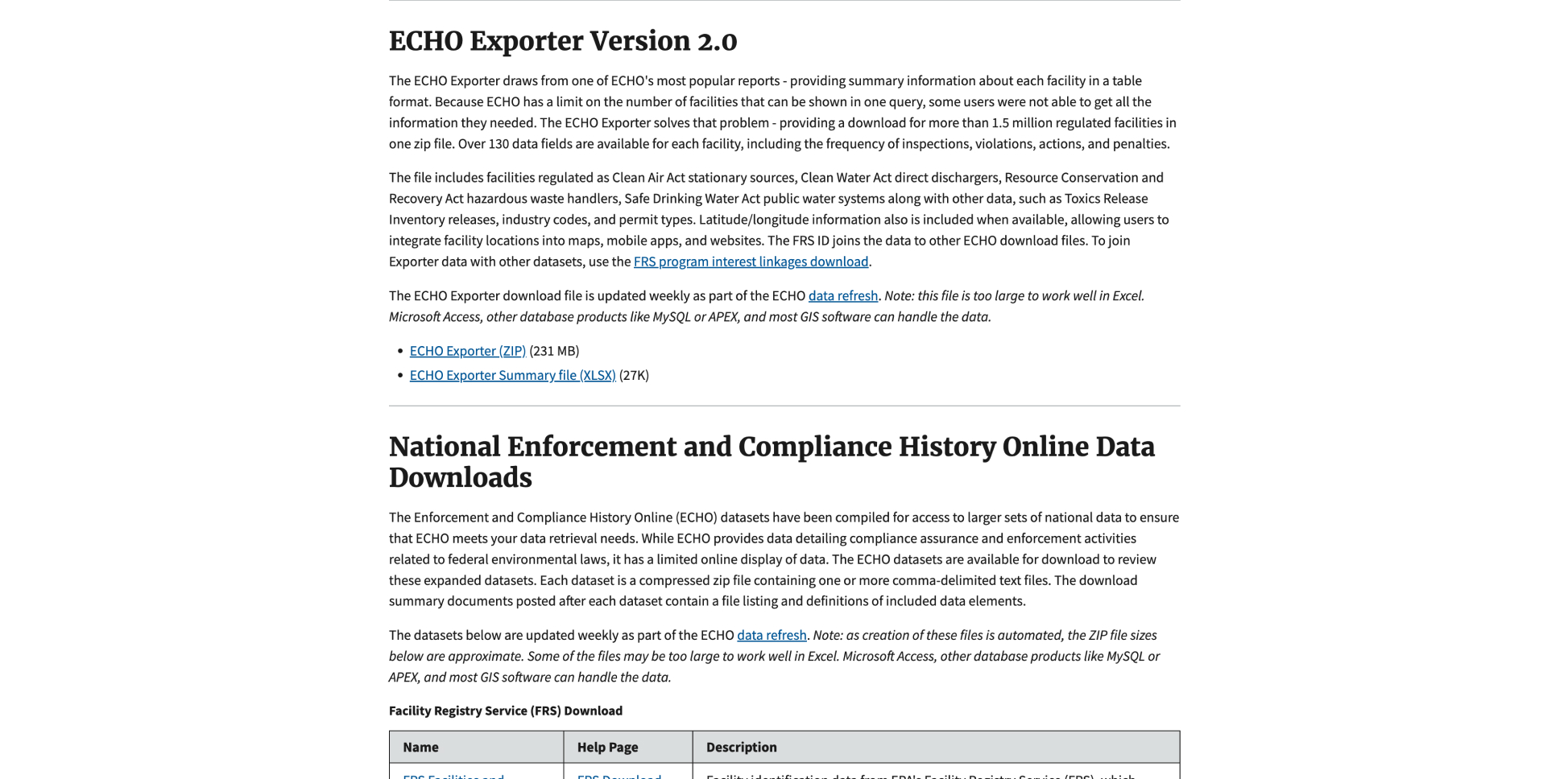 Enforcement and Compliance History Online (ECHO)