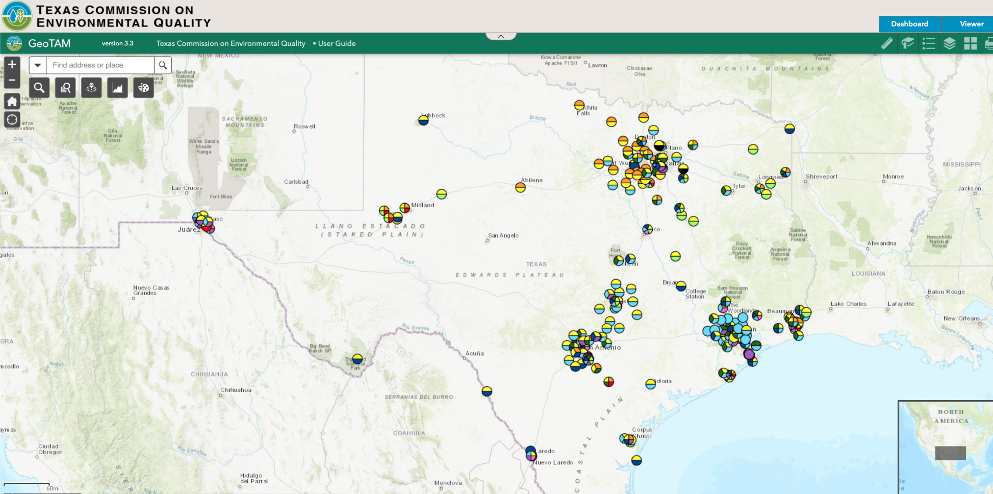 GeoTAM dashboard and viewer