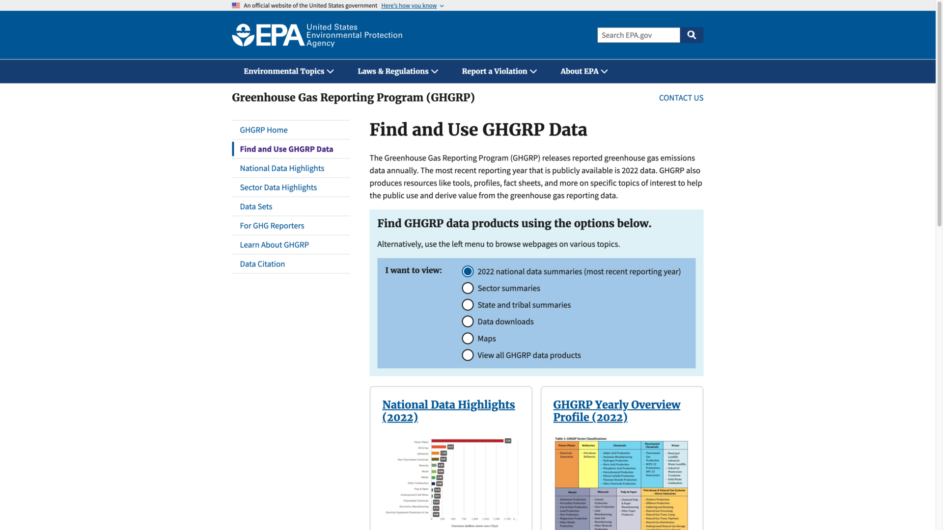 Greenhouse Gas Reporting Program