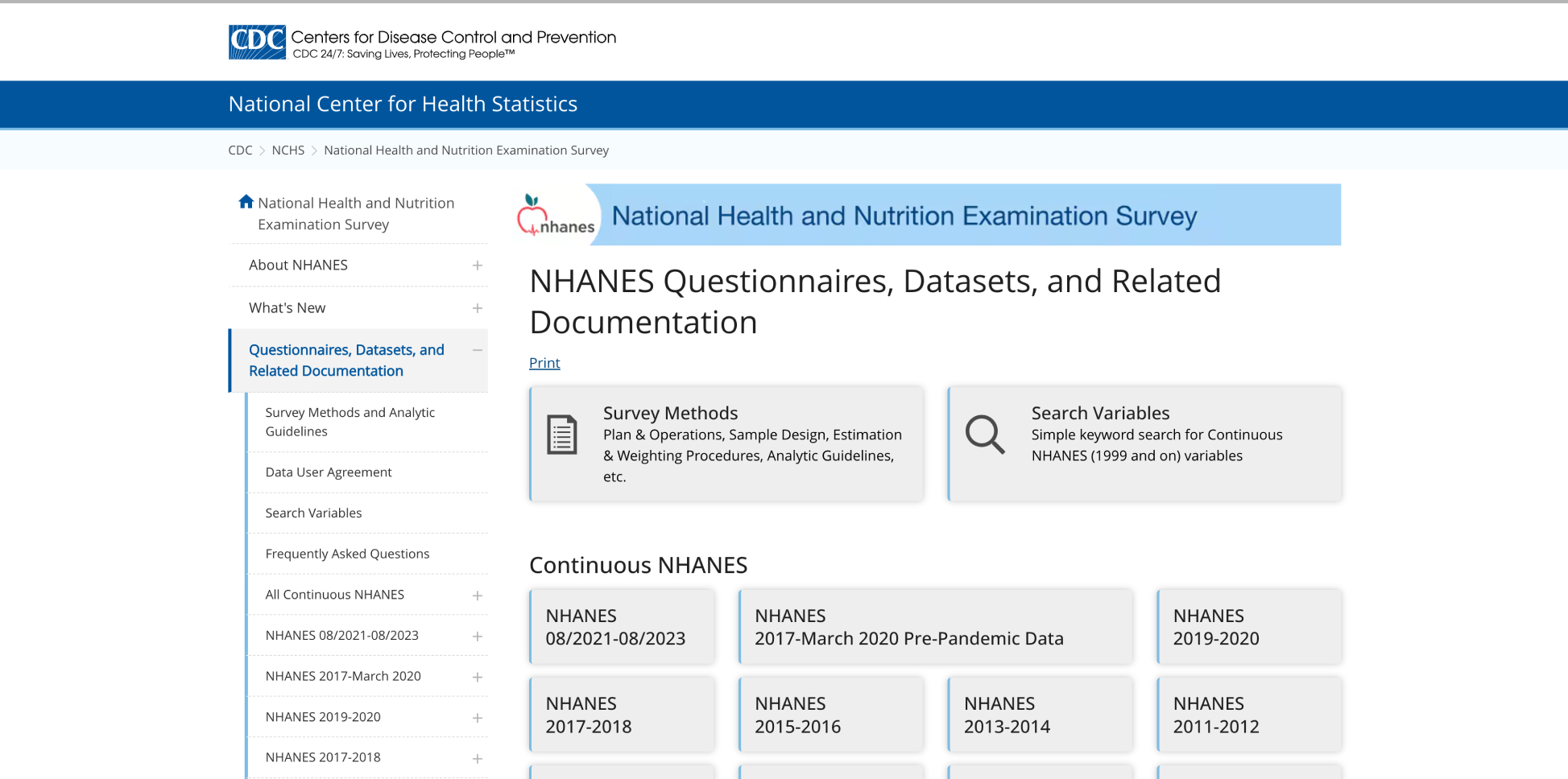 National Health and Nutrition Examination Survey (NHANES)