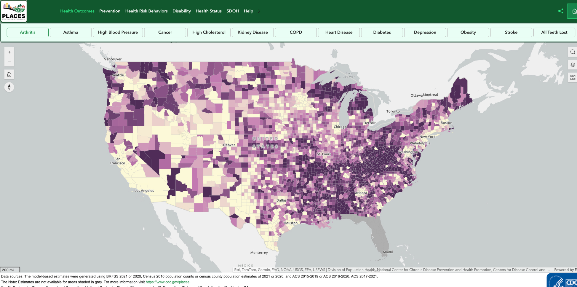 PLACES Interactive Maps