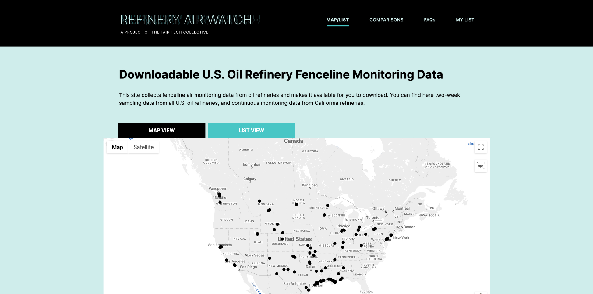 U.S. Oil Refinery Fenceline Monitoring Data